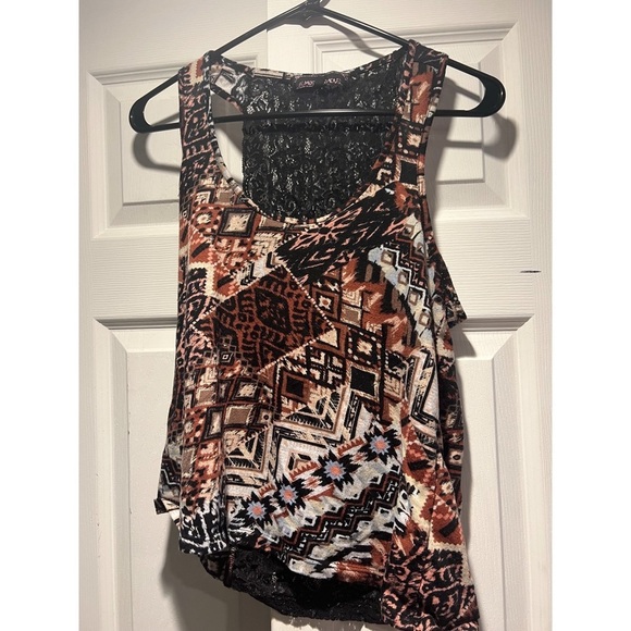 Aztec printed lace back tank top​ - Picture 1 of 2